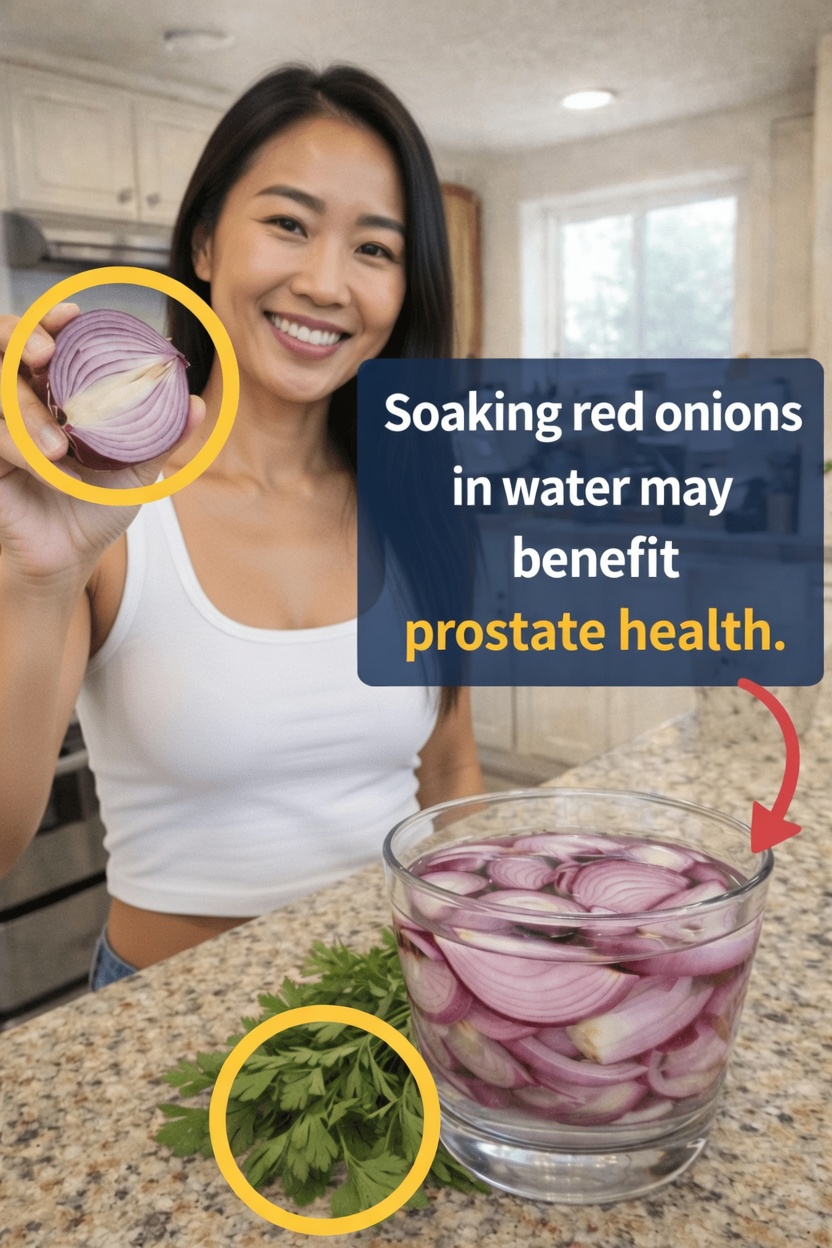 Você já experimentou deixar cebolas roxas de molho na água para o bem-estar diário?