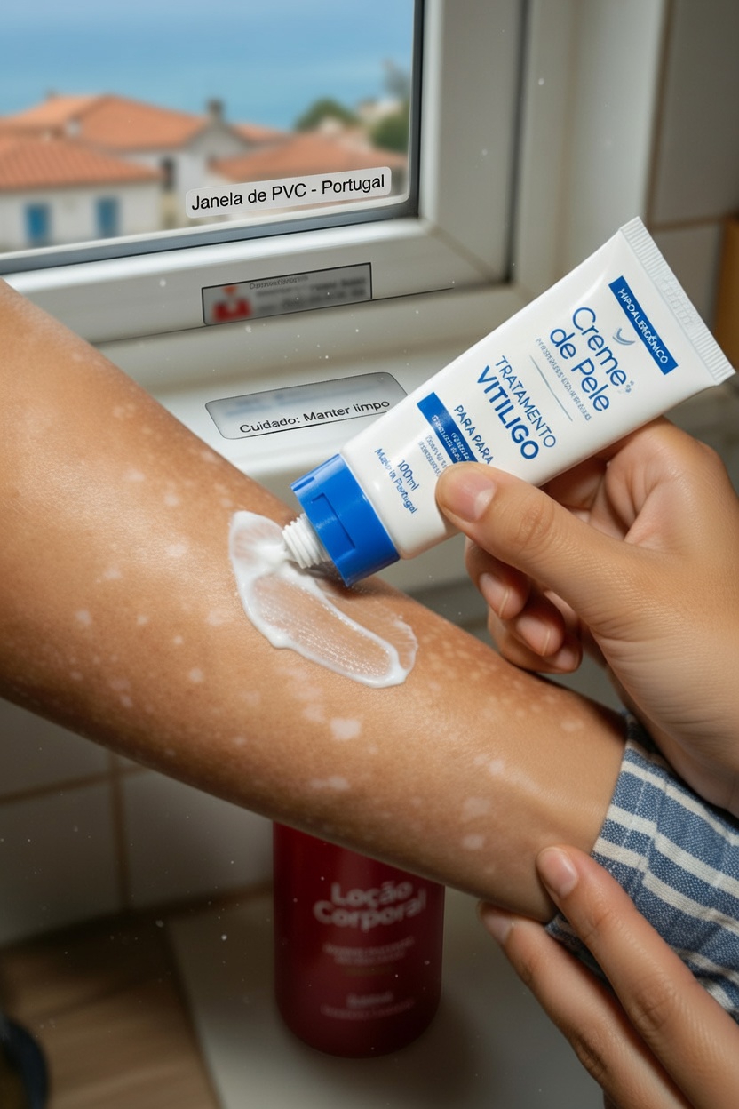 O que são essas pequenas manchas brancas nos braços e nas pernas?