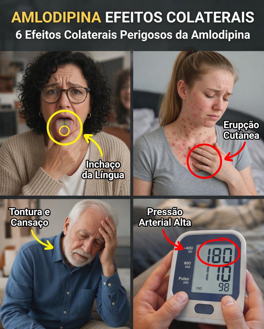 Quais são os 6 efeitos colaterais comuns da amlodipina e o que você pode fazer a respeito deles?