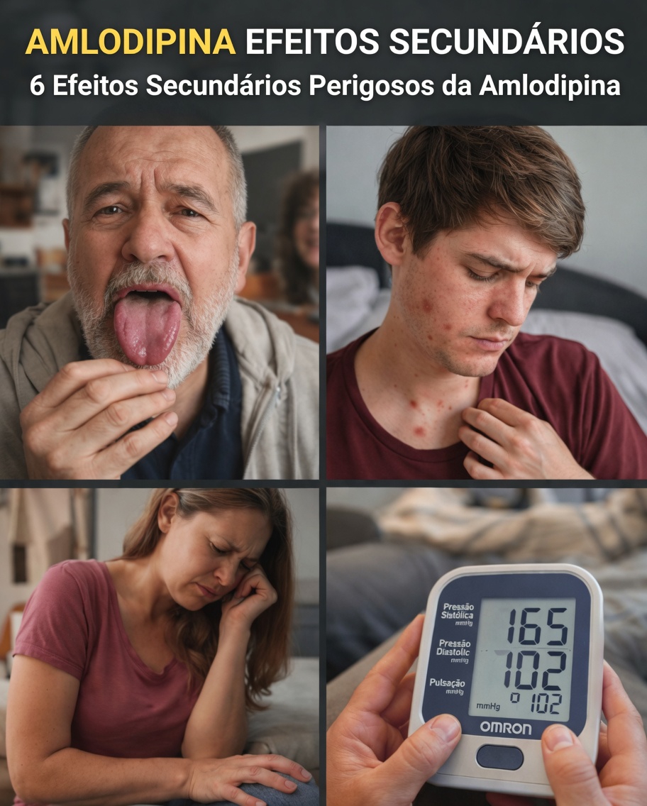 Quais são os 6 efeitos colaterais comuns da amlodipina e o que você pode fazer a respeito deles?