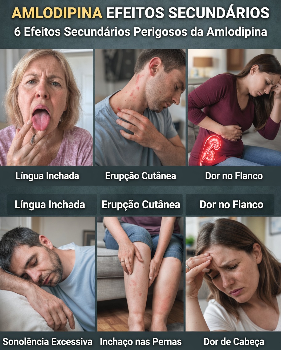 Quais são os 6 efeitos colaterais comuns da amlodipina e o que você pode fazer a respeito deles?