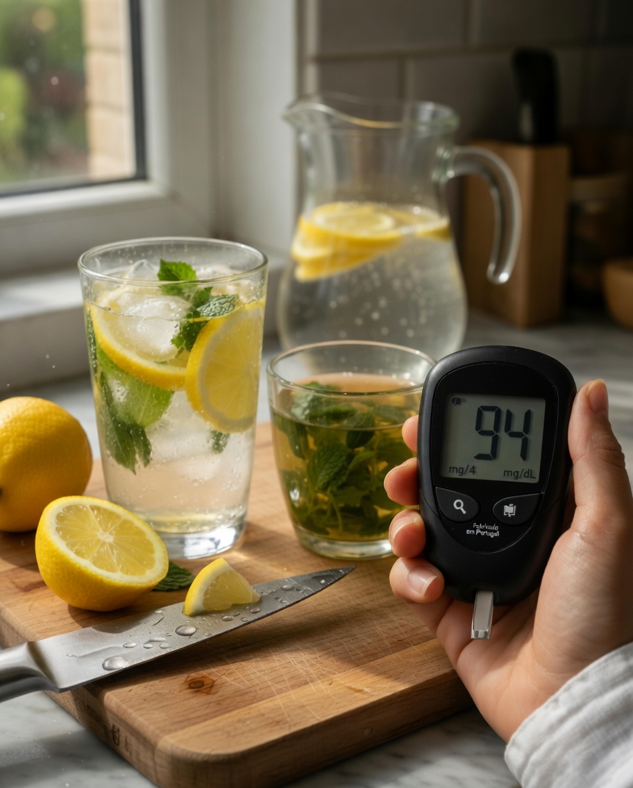 Como preparar diariamente esta simples bebida de limão e hortelã para ajudar a manter níveis saudáveis de açúcar no sangue