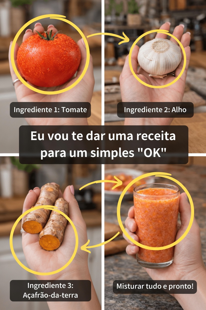 Receita simples de bebida de tomate, alho e cúrcuma para o bem-estar masculino após os 40