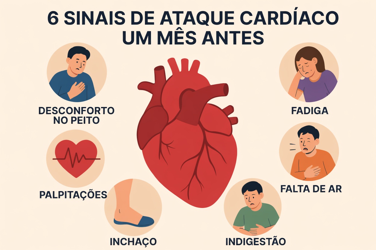 Quais são os 9 possíveis sinais que seu corpo pode apresentar um mês antes de um ataque cardíaco?