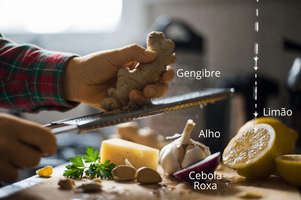 Você já experimentou esta simples mistura de gengibre, cebola, alho, limão e mel para o bem-estar diário?