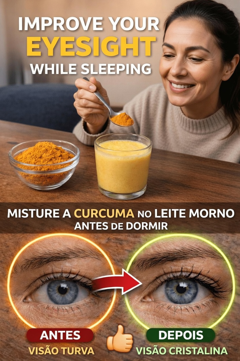 Como um simples hábito noturno de cúrcuma no leite morno pode apoiar naturalmente a saúde dos seus olhos