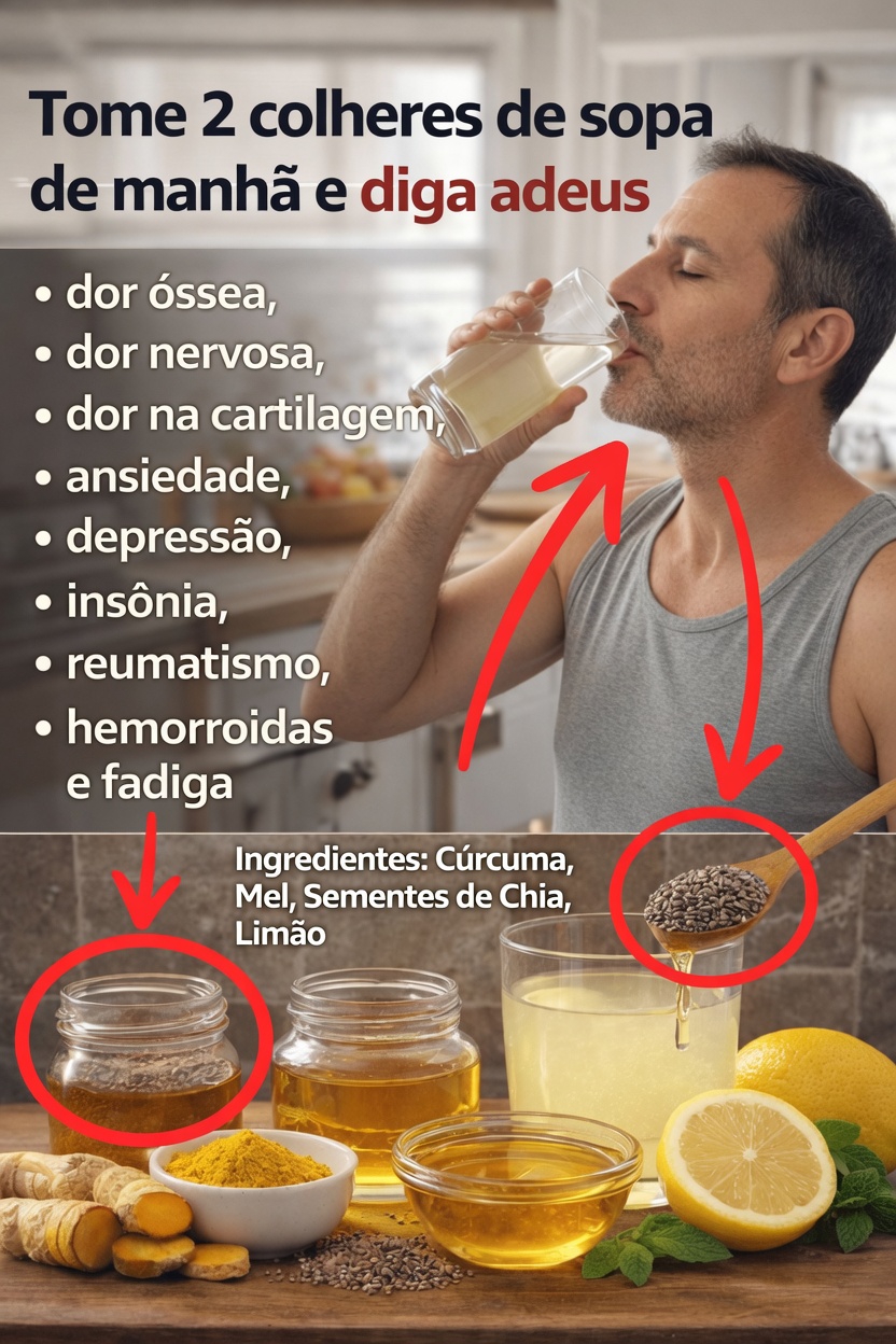 2 Colheres de Sopa Todas as Manhãs: Descubra Esta Receita Fácil com Cúrcuma, Gengibre, Limão, Mel e Sementes de Chia