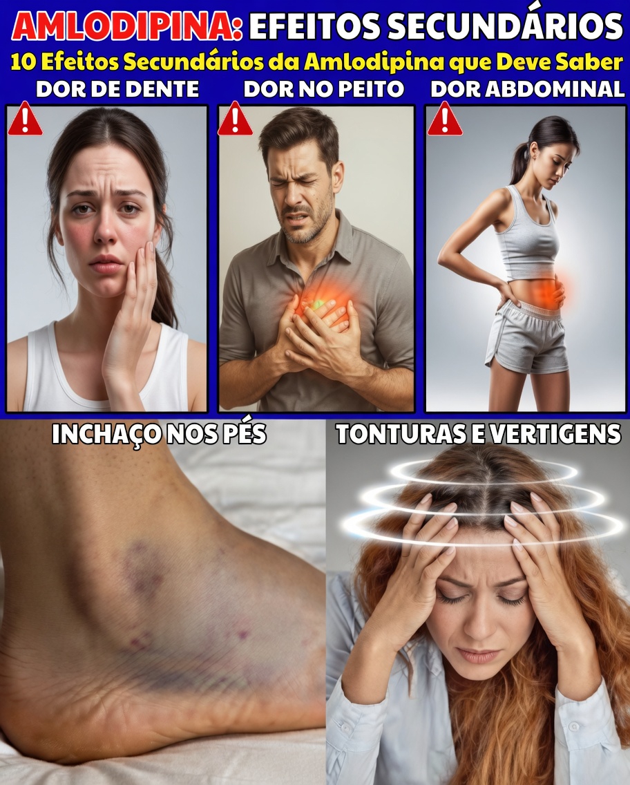 Descubra os 12 efeitos colaterais comuns da amlodipina que você precisa conhecer e como identificá-los