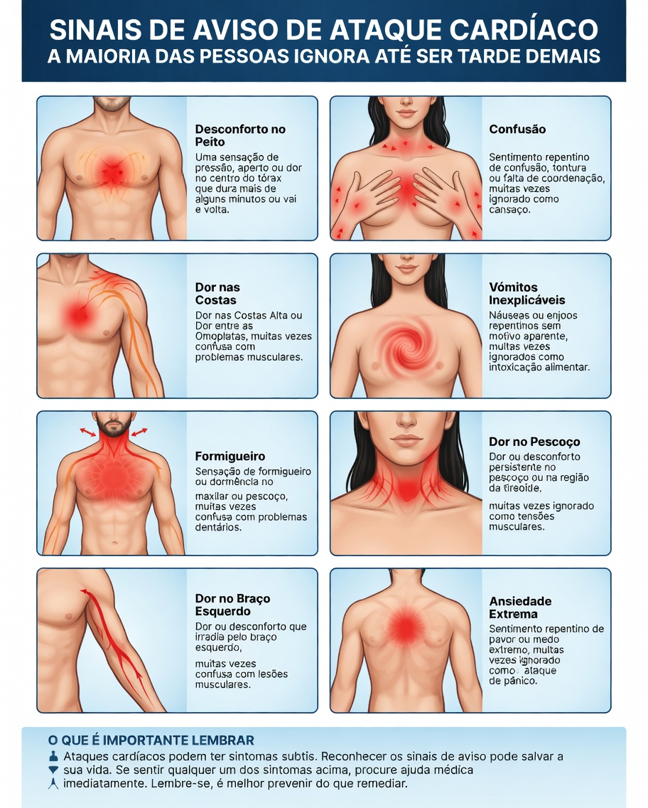 7 Principais Sinais de Alerta que Seu Corpo Pode Estar Enviando Semanas Antes de um Ataque Cardíaco