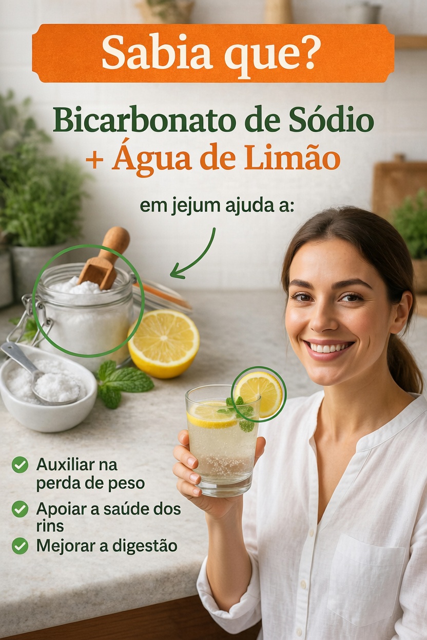 Bicarbonato de sódio e água com limão pela manhã: hábito benéfico ou risco oculto?