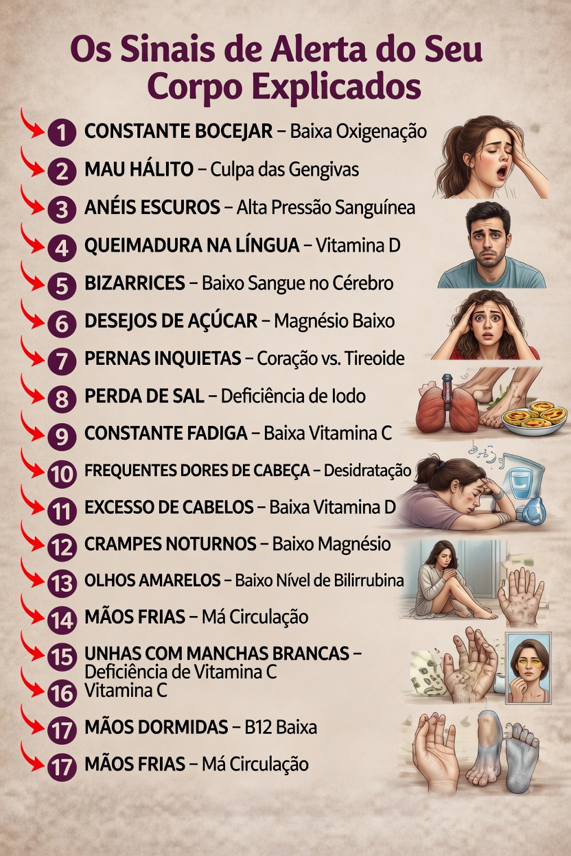 7 sinais surpreendentes do corpo que podem indicar problemas graves de saúde que você não deve ignorar