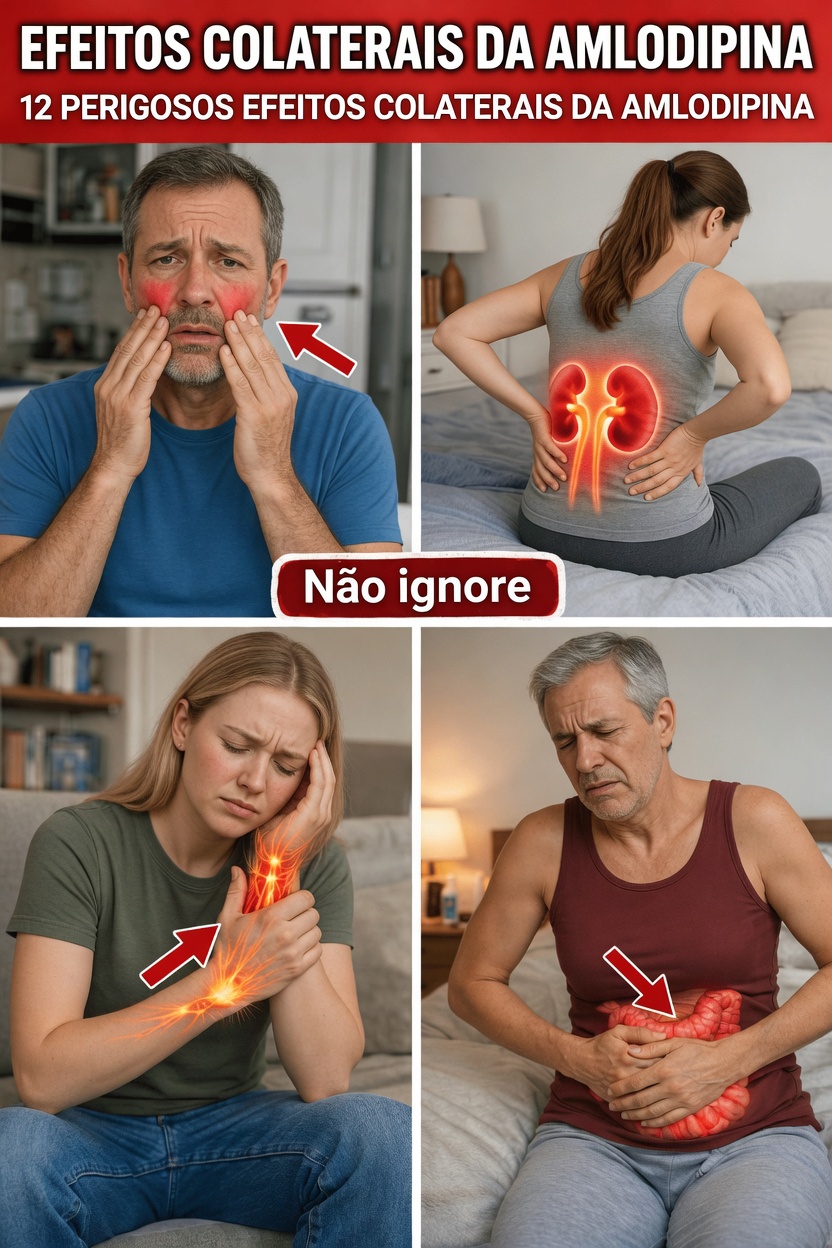 12 possíveis efeitos colaterais da amlodipina que você deve conhecer se estiver tomando este medicamento