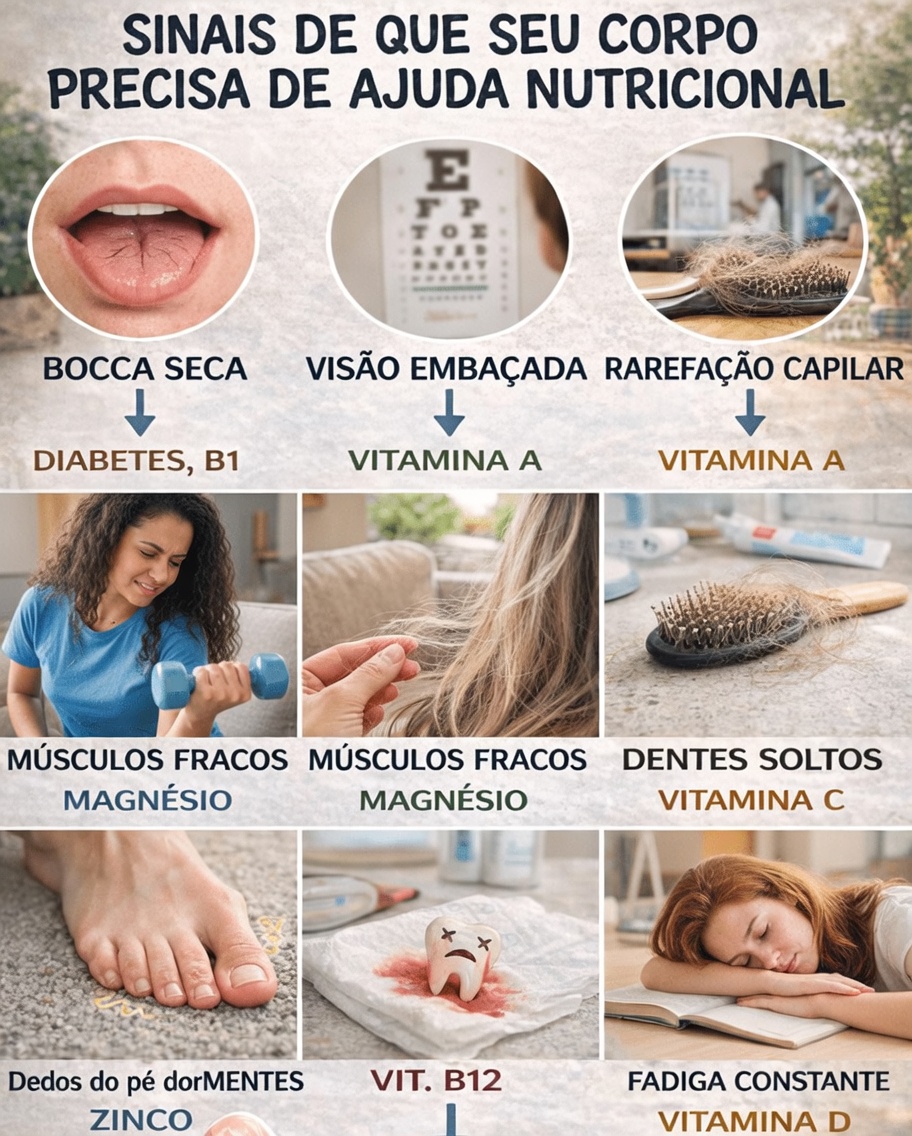 10 sinais surpreendentes de que seu corpo pode precisar de mais nutrientes essenciais todos os dias