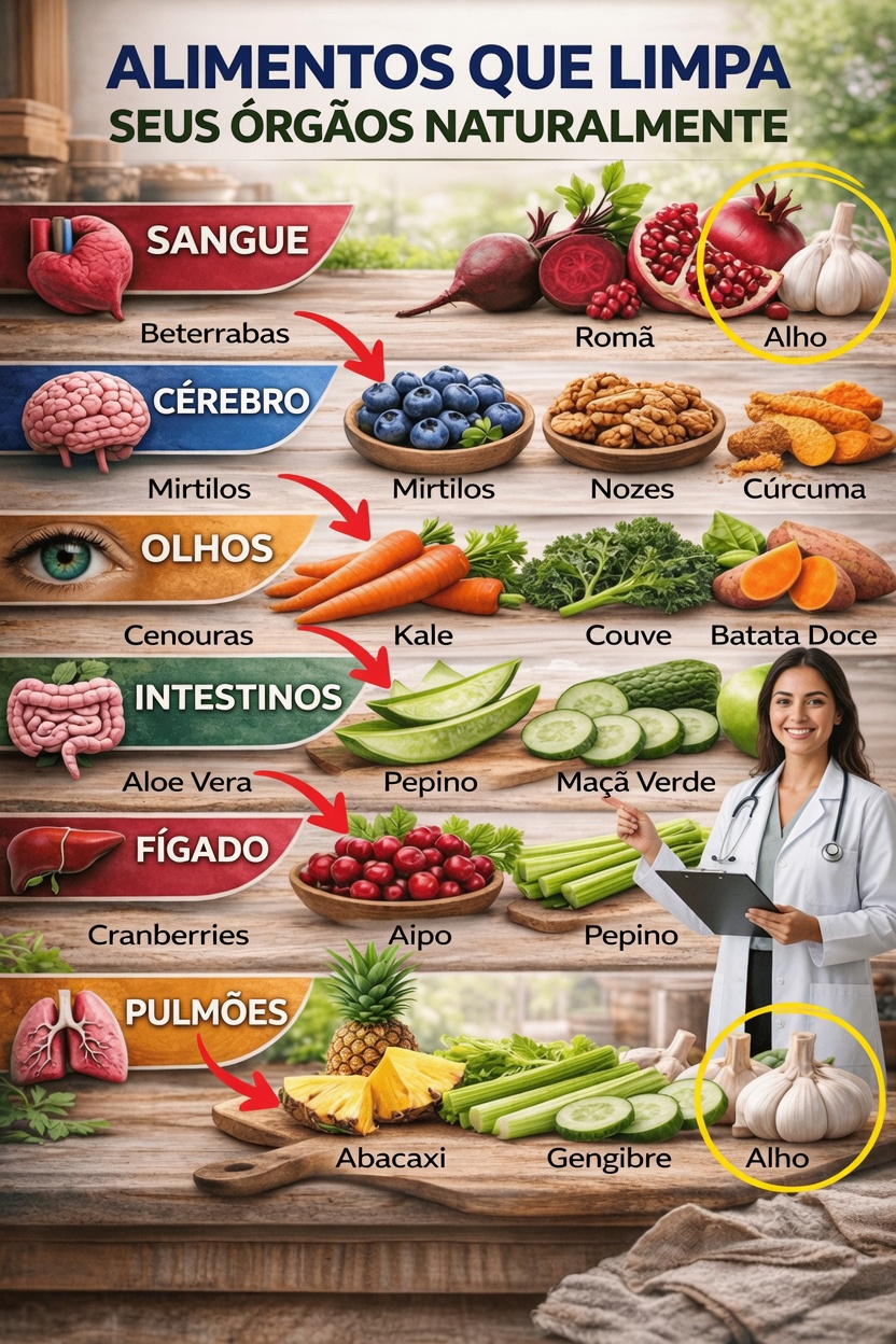 Descubra alimentos do dia a dia que apoiam os processos naturais de limpeza do seu corpo
