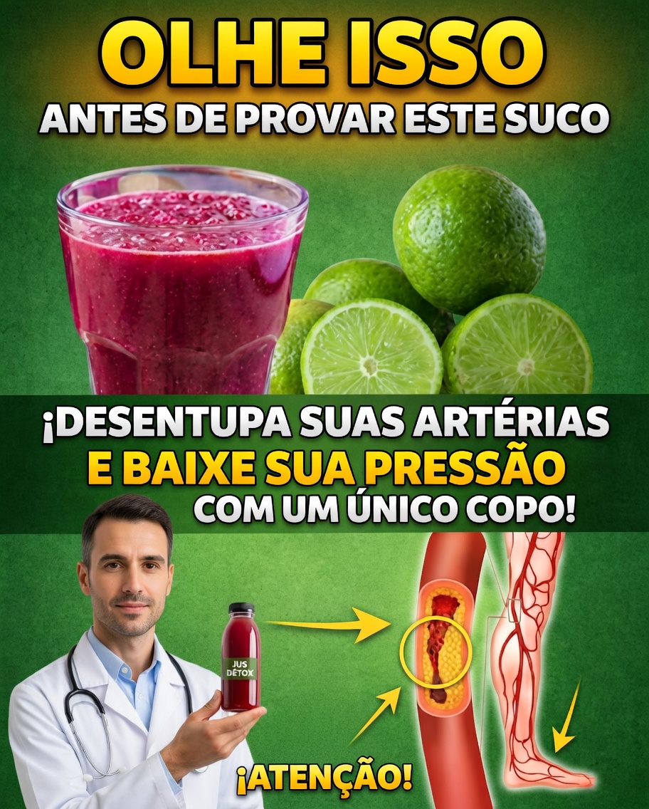 🍋 Um copo deste suco natural pode ajudar a circulação e a saúde do coração