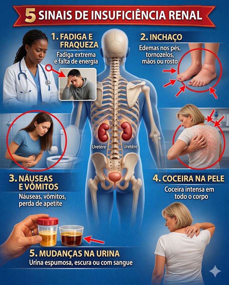 5 sinais de insuficiência renal que nunca devem ser ignorados