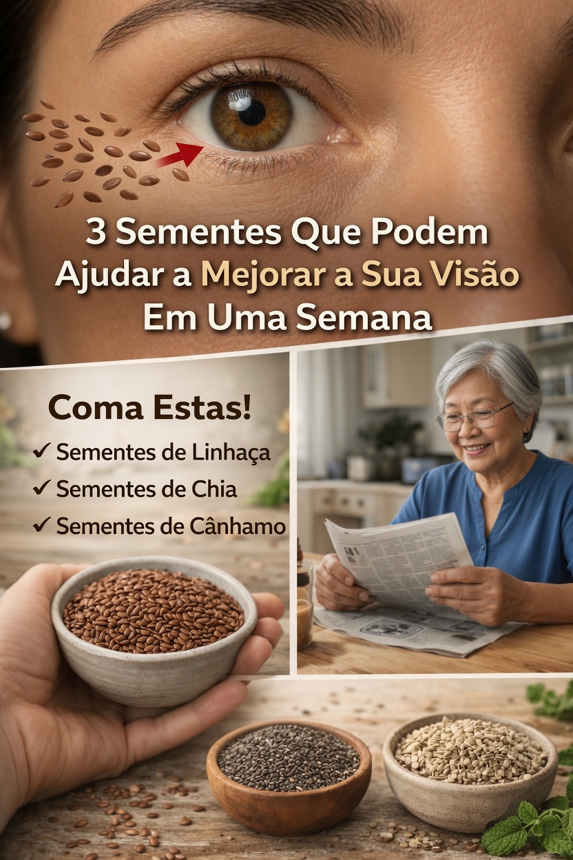 3 sementes ricas em nutrientes — sementes de linhaça, sementes de chia e sementes de cânhamo — que podem ajudar a apoiar naturalmente a saúde dos seus olhos
