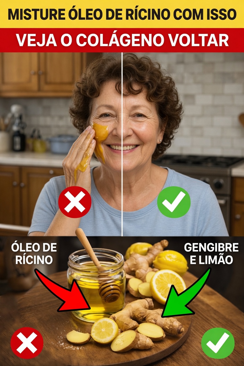 Mais de 50? Como misturar óleo de rícino com limão, gengibre, mel e água na sua rotina de cuidados com a pele