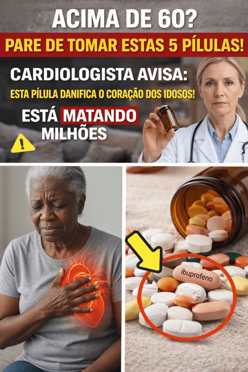 O que adultos com mais de 60 anos devem saber sobre o ibuprofeno e as considerações sobre a saúde do coração