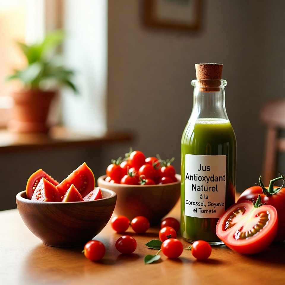 Suco Antioxidante Natural de Graviola, Goiaba e Tomate: Uma Bebida Saudável com Múltiplos Benefícios