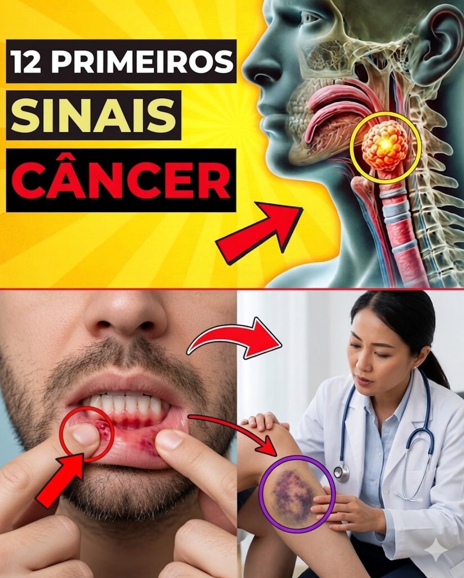 🚨 12 sinais precoces de câncer que nunca se deve ignorar