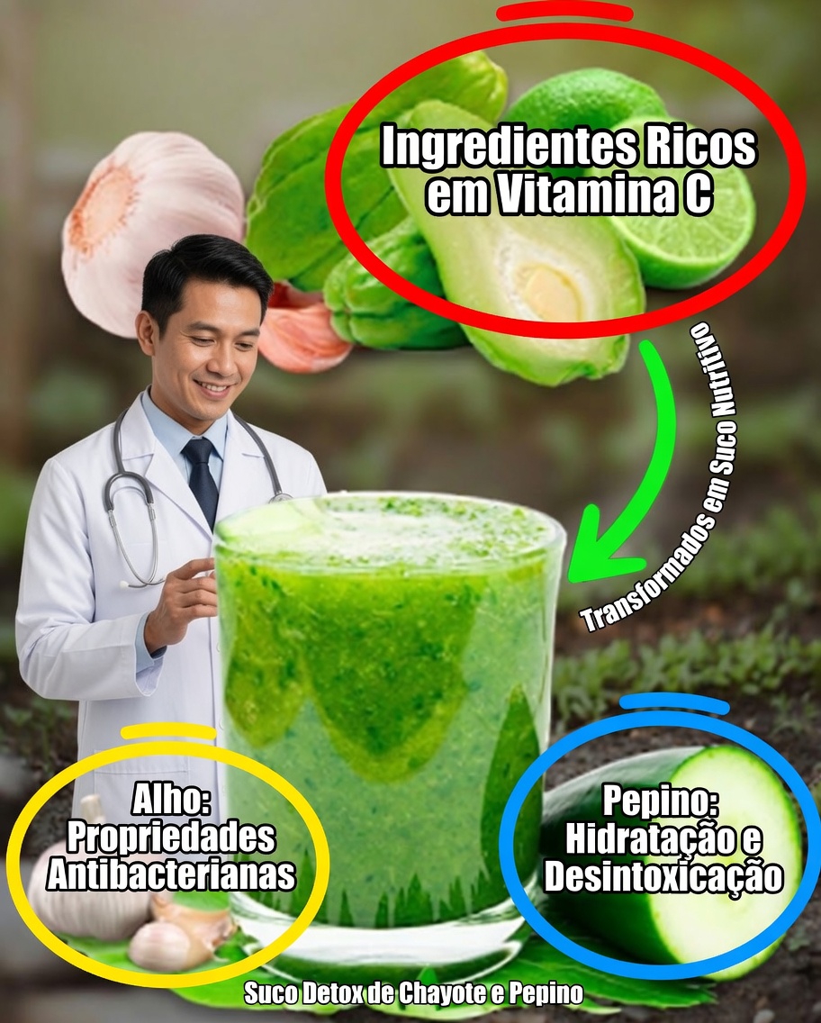 Receitas Naturais para a Saúde: Bebida de Chuchu, Alho, Limão e Pepino
