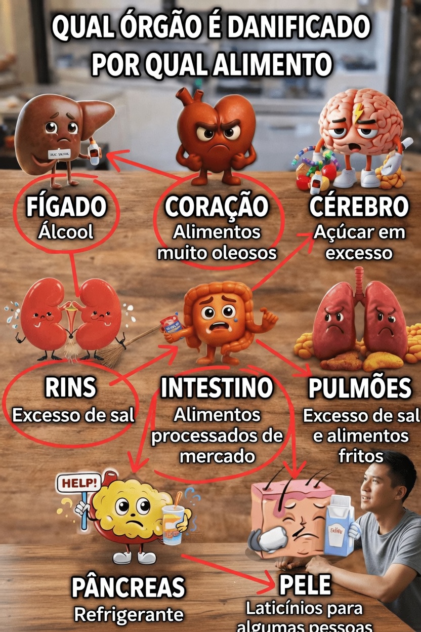 Quais alimentos podem prejudicar órgãos específicos? Formas simples de apoiar a saúde do seu corpo