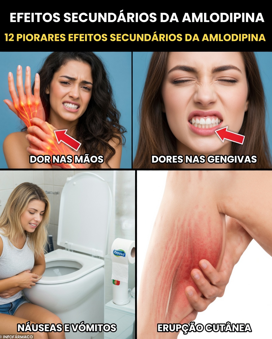 Quais são os efeitos colaterais mais comuns da amlodipina? 12 coisas para ficar atento