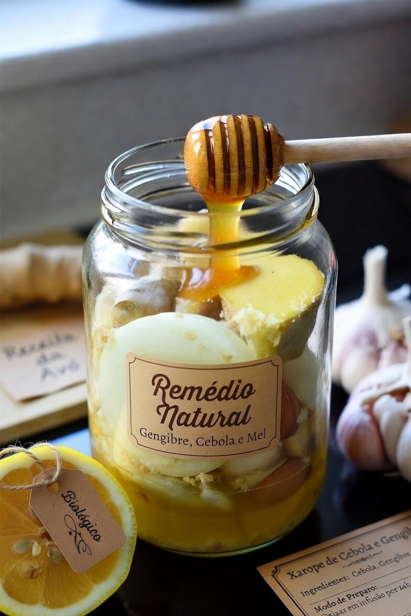 A Poderosa Colher Diária: Por Que as Pessoas Estão Misturando Gengibre, Cebola, Alho, Limão e Mel