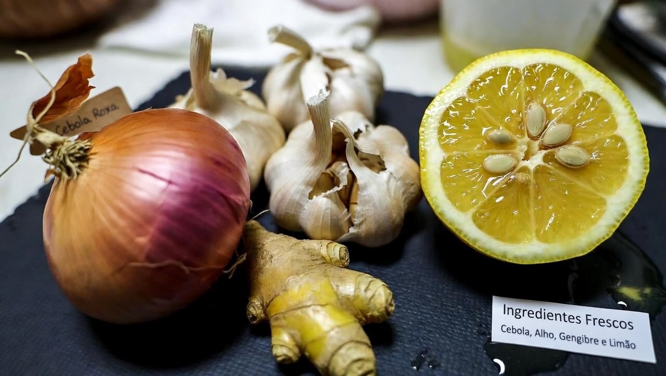 Descubra o Poder Cotidiano da Cebola Roxa, do Alho, do Gengibre e do Suco de Limão na Sua Rotina na Cozinha