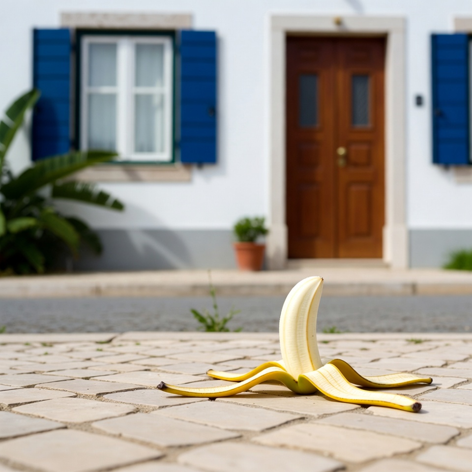 Casca de Banana nos Seus Pés