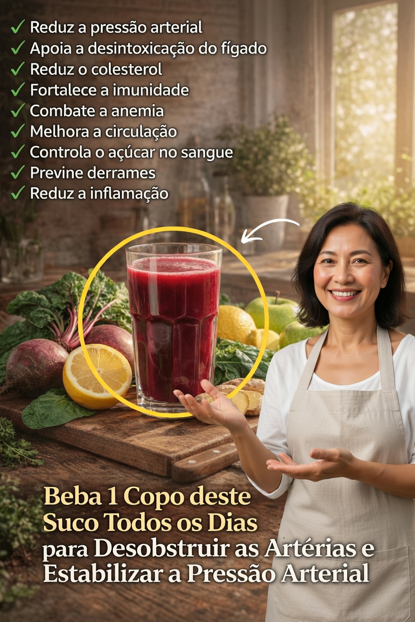 Descubra como este simples hábito diário de tomar suco pode ajudar a manter a pressão arterial e a circulação saudáveis naturalmente