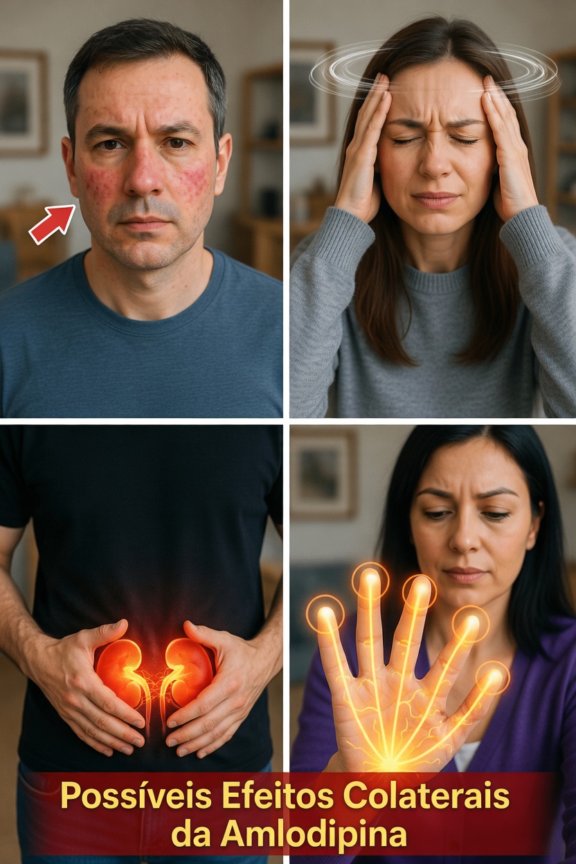 Quais são os efeitos colaterais mais comuns da amlodipina e como você pode controlá-los?