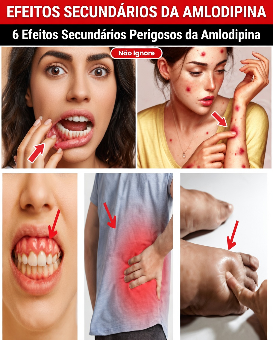 Quais são os efeitos colaterais mais comuns da amlodipina e como você pode controlá-los?