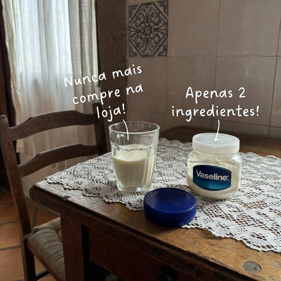 Basta colocar leite na vaselina! Nunca mais compre no mercado! Apenas 2 ingredientes
