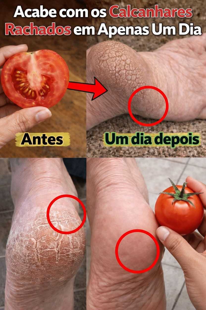 Como amaciar e curar calcanhares rachados naturalmente com tomates