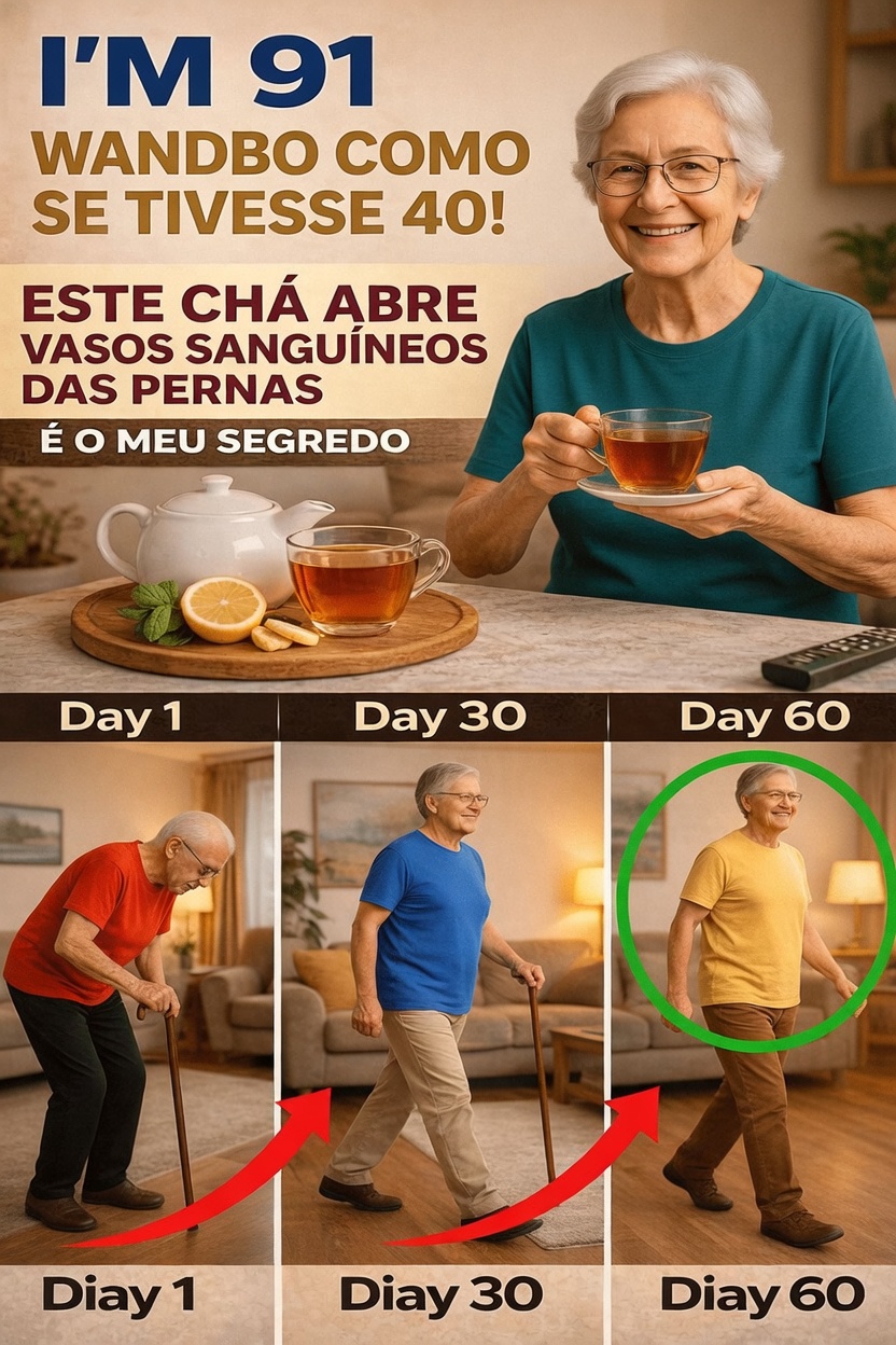 Mais de 60? Descubra 3 chás simples para ajudar a fortalecer as pernas e facilitar a caminhada todos os dias