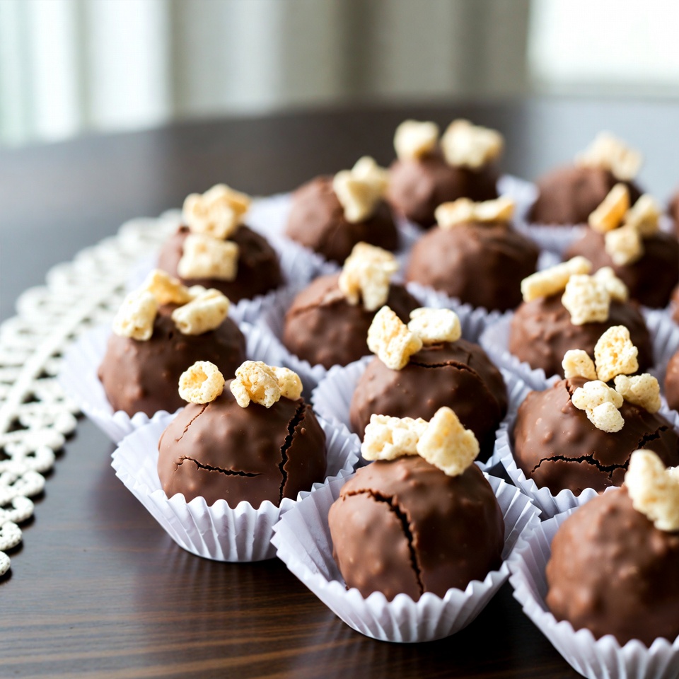 Bolinhas de Manteiga de Amendoim com Rice Krispies de Chocolate
