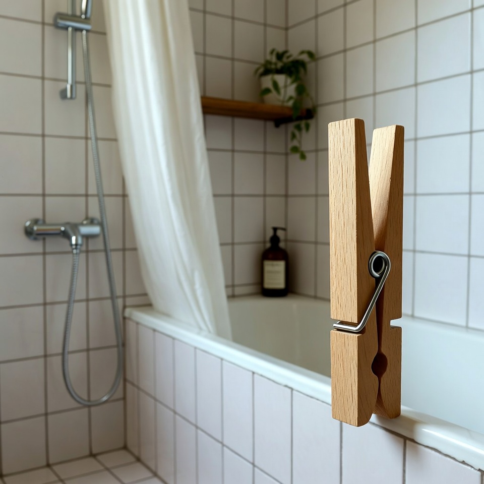 Por que pendurar um pregador de roupa sobre o chuveiro: depois que você souber, fará isso para sempre