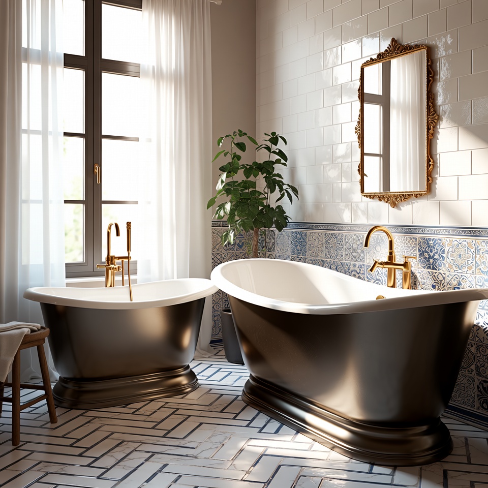 Descubra a Tendência de Banheiro de Cair o Queixo que Está Dominando as Casas – Banheiras Pequenas ao Lado de Banheiras Grandes!