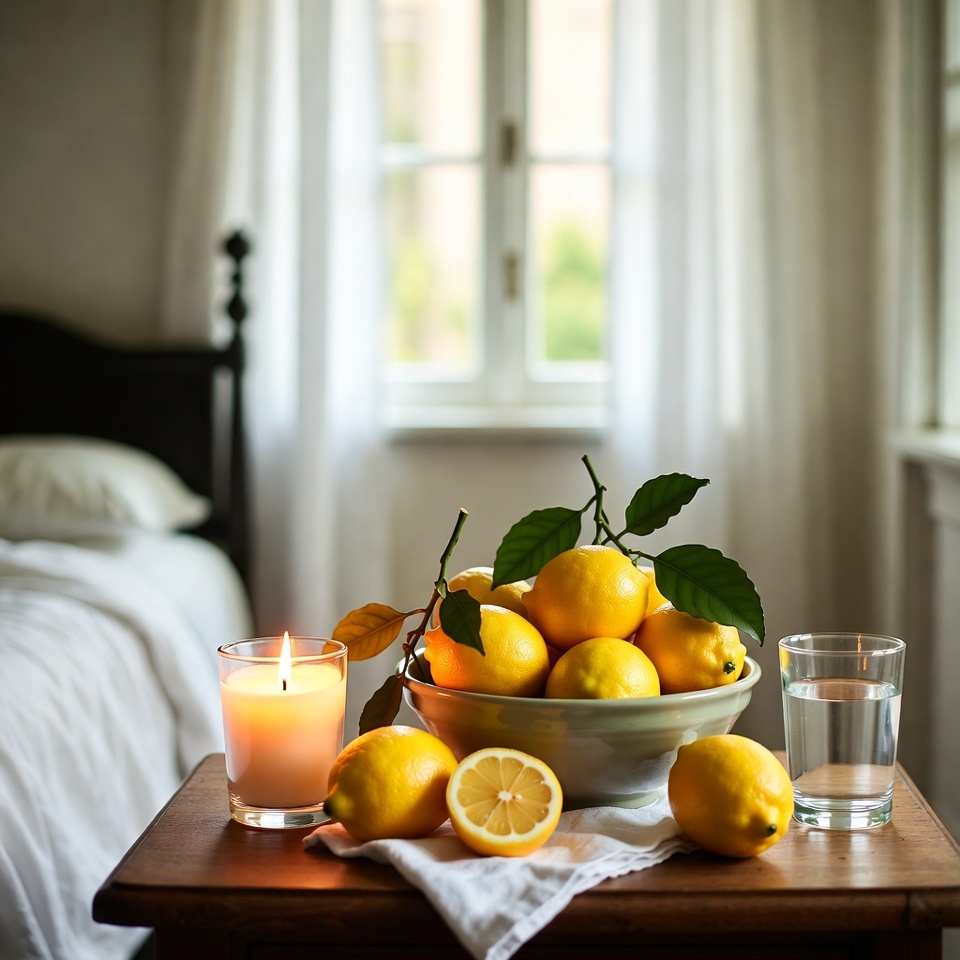 Aromatizador Natural de Limão de Cabeceira para Melhor Sono e Qualidade do Ar