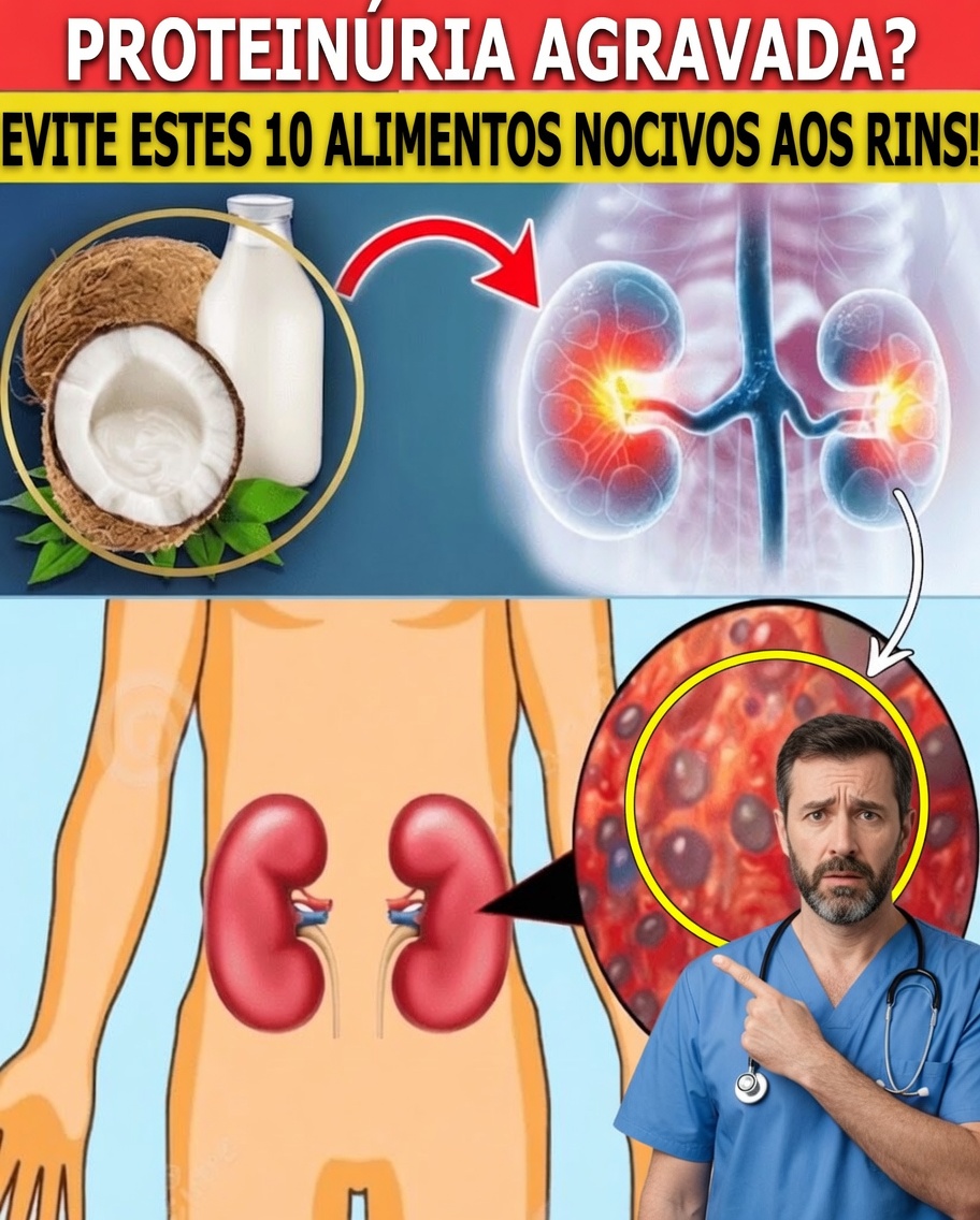 Proteinúria piorando? 10 alimentos do dia a dia que podem cansar silenciosamente seus rins