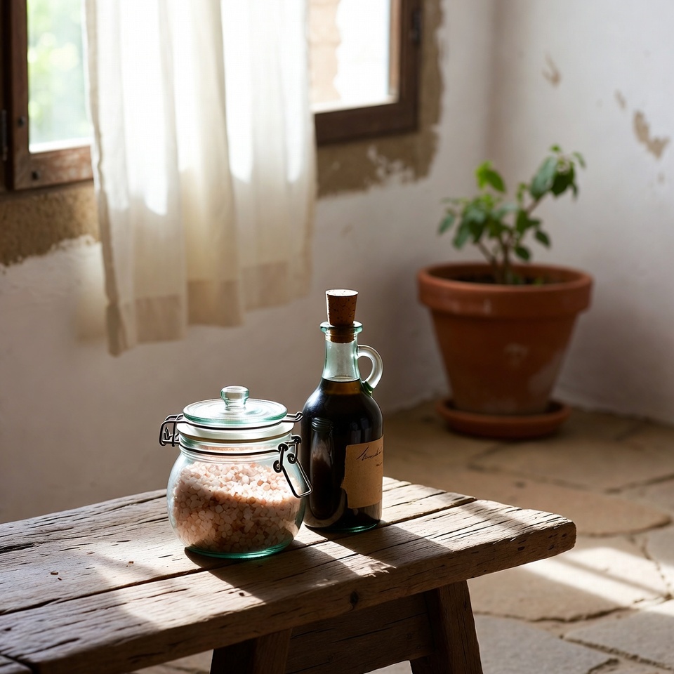 Remédio Natural de Sal e Vinagre para Limpar a Energia do Ambiente