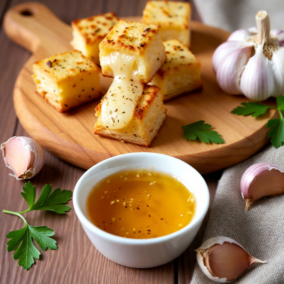 Bolinhos Simples de Queijo com Manteiga de Alho