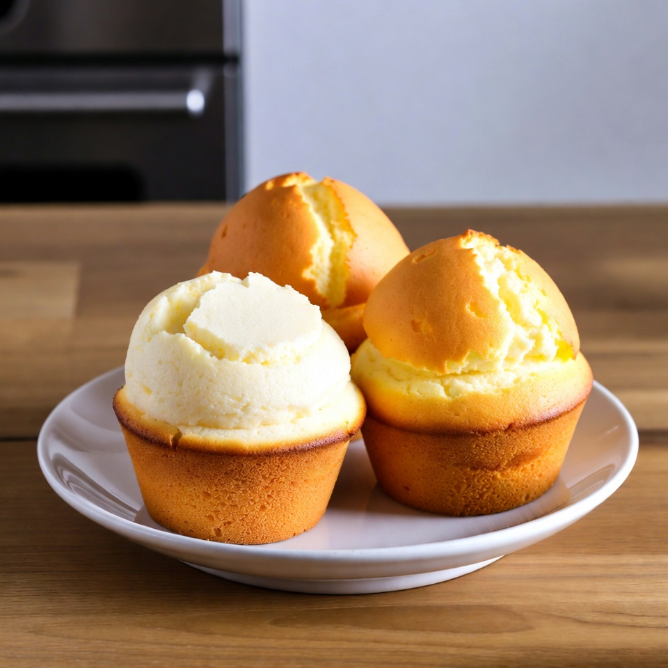 Receita de Cupcakes de Cheesecake Japonês de Algodão Fofinho