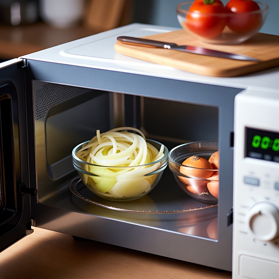Cebolas no micro-ondas em 2 minutos