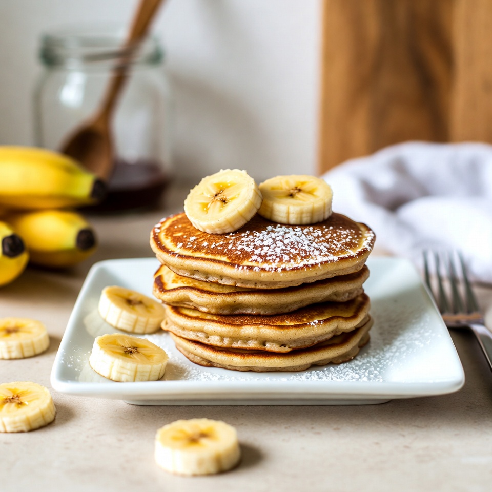 Receita Fácil de Fatias de Panquecas de Banana