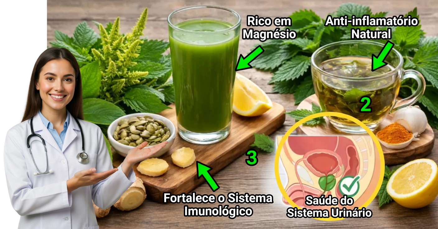 Saúde prostática natural: amaranto e urtiga