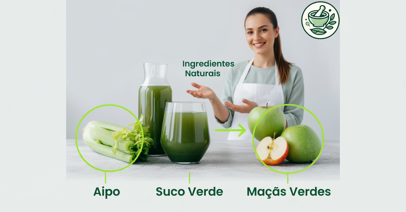 Suco natural de aipo e maçã verde