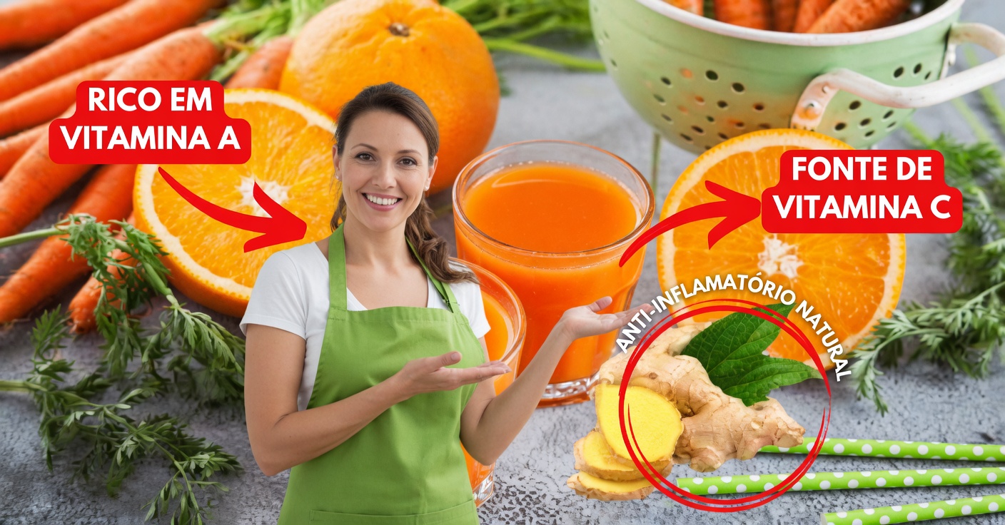 Suco de cenoura com gengibre e laranja: vitalidade em cada gole